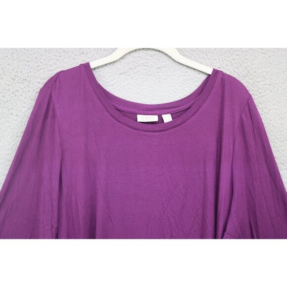 LOGO by Lori Goldstein 3/4 Sleeve Purple Tunic-Pockets-Size 1X - Picture 4 of 11